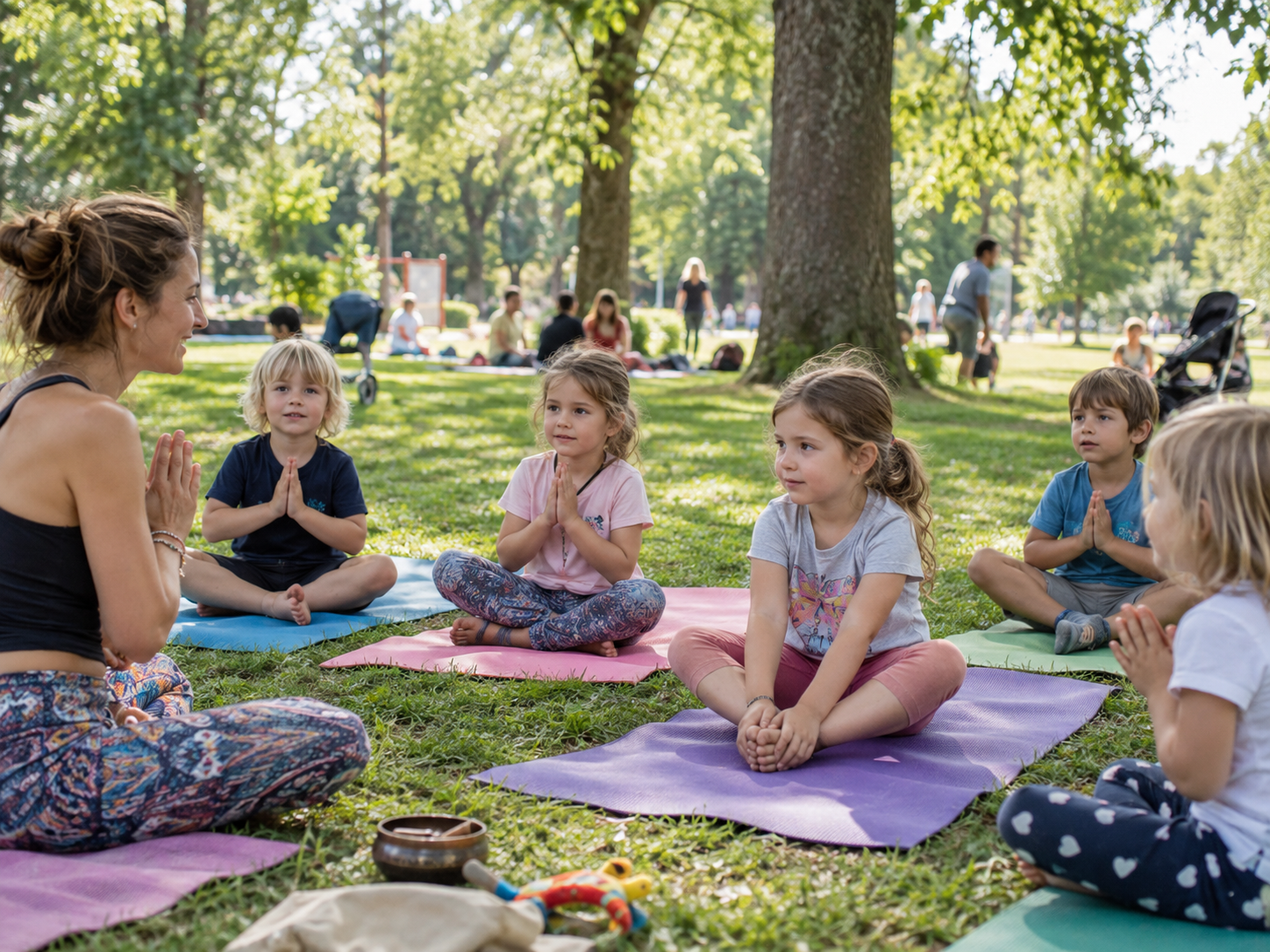 Kinder-Yoga im Park